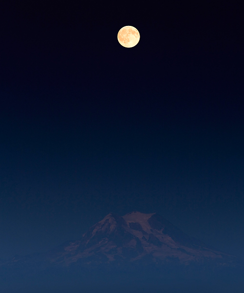 moonrise, full moon, Mount Rainier National Park
