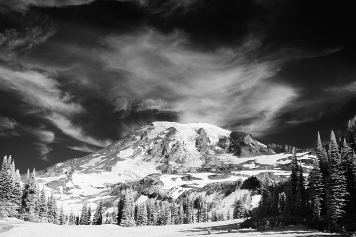 Infrared (IR) film or sensors can provide unusual black &amp; white or color renditions of a landscape. &nbsp;Skies will turn...